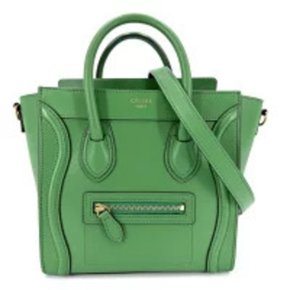 Celine Luggage handbag shoulder bag crossbody leather green - Picture 1 of 7
